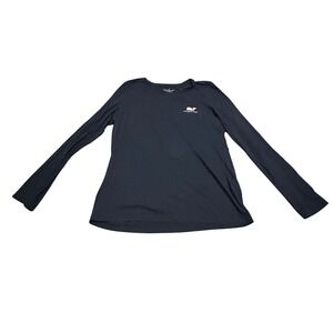 Vineyard Vines Women's Long Sleeve T-Shirt Navy Blue Whale Logo Size L
